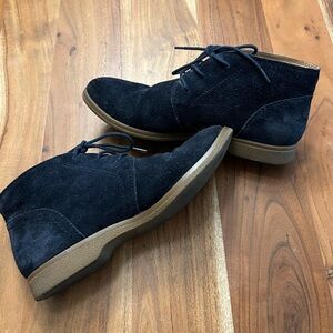 Franco Sarto Blue Suede Ankle Boots